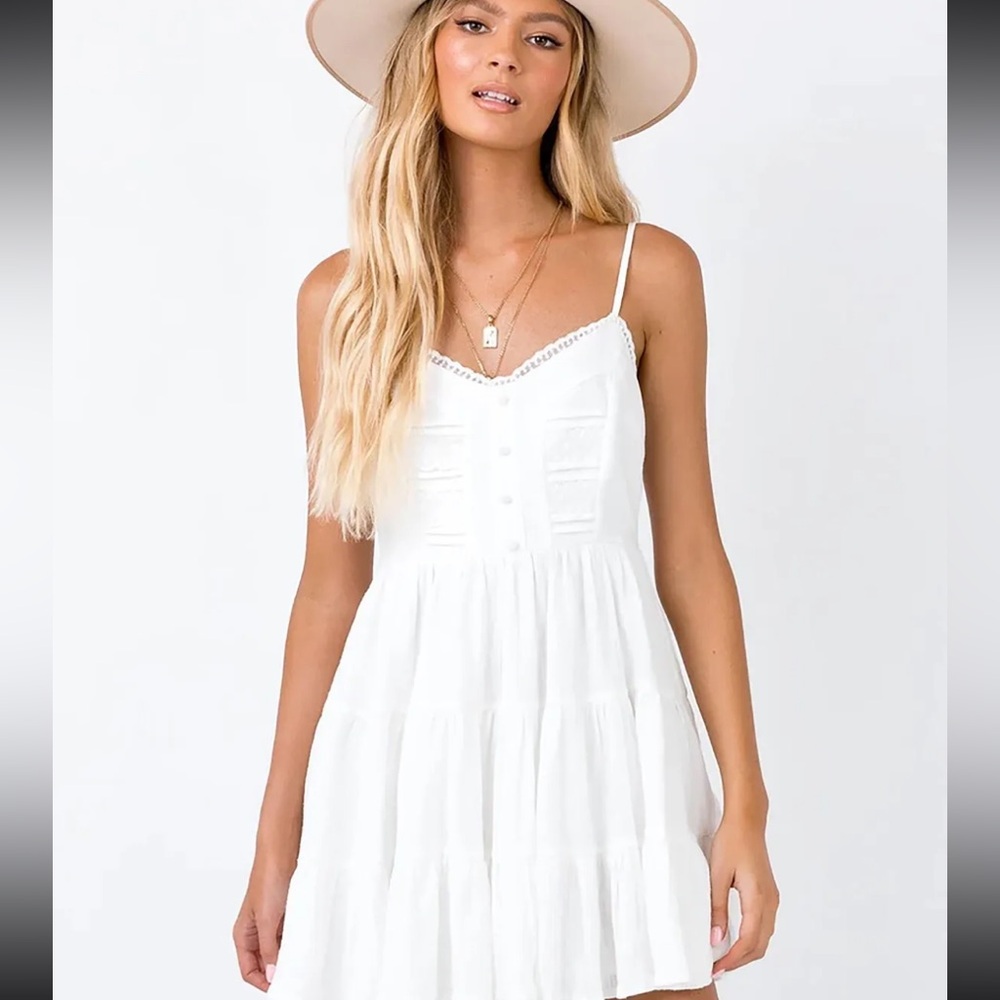 Polly Princess White Dlaney Mini Sun Dress